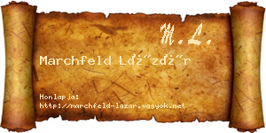 Marchfeld Lázár névjegykártya